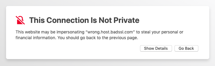This connection is not private
